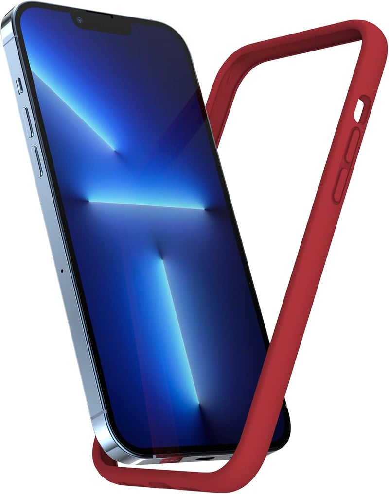 K TOMOTO Compatible with iPhone 13 Pro Max Bumper Case (6.7 Inch), Liquid Silicone Protective Frame [Raised Edge & Drop Protection] Silky and Soft Touch, Red - Image 1